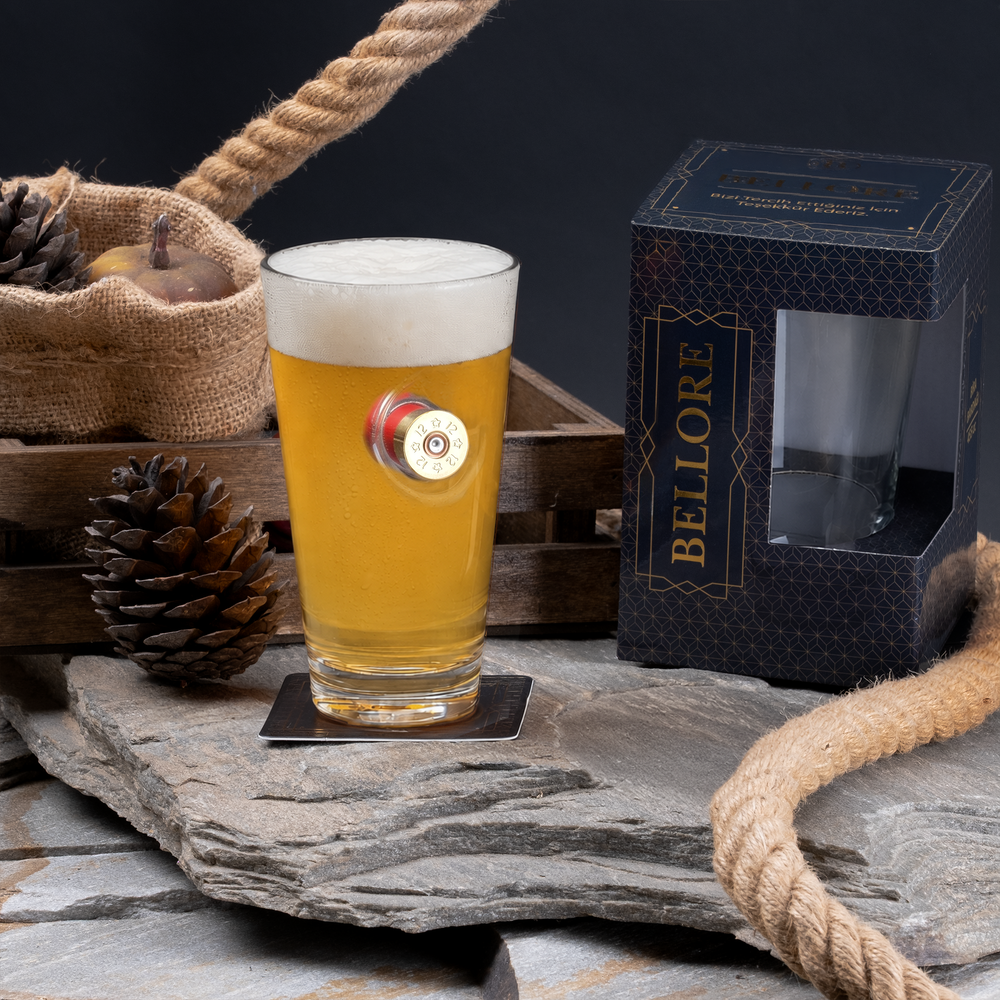 Jäger-Bierglas mit Schrotpatrone Kal. 12, 465 ml – Ansicht 3