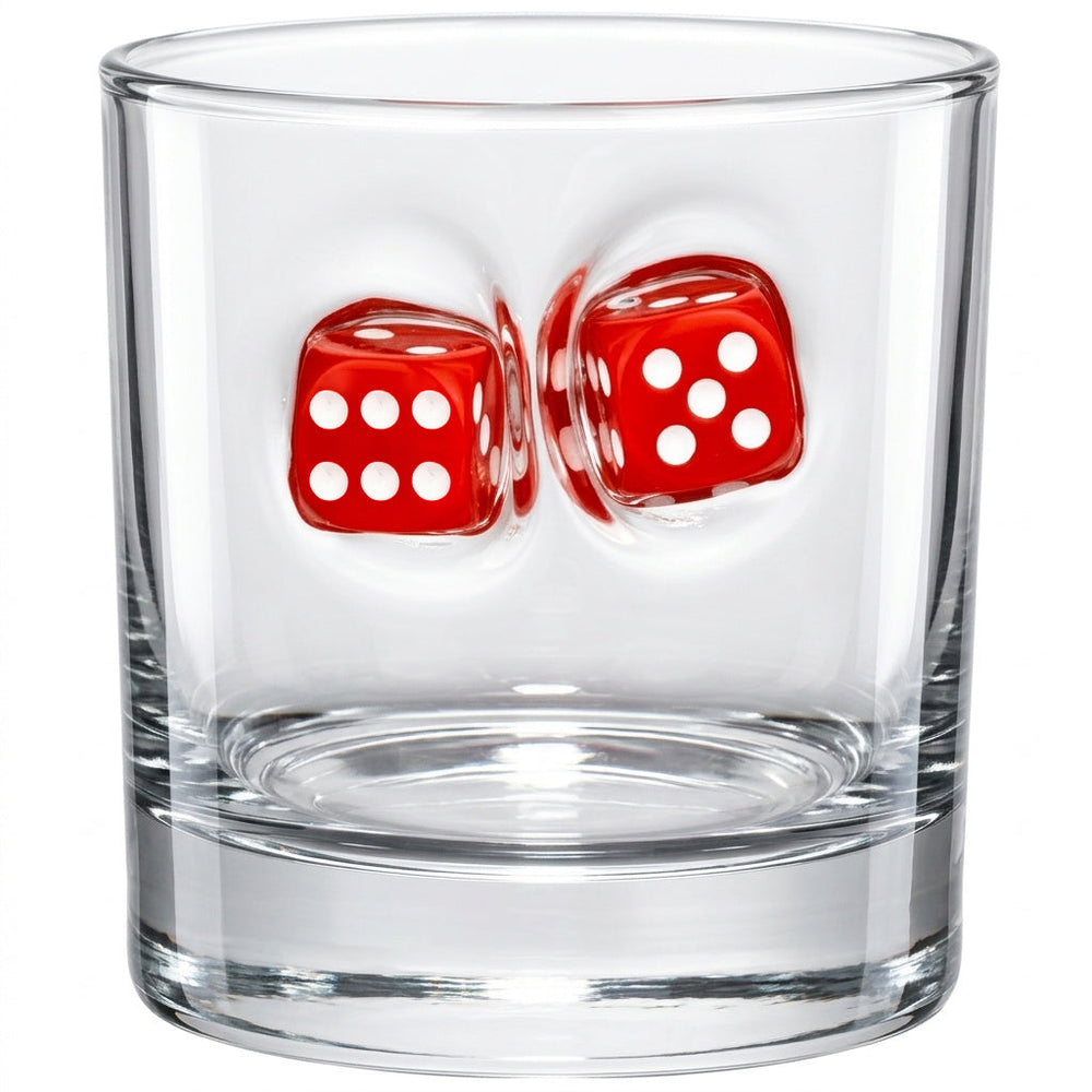 Würfel-Whiskyglas mit rotem Spielwürfel, 300 ml – Ansicht 4