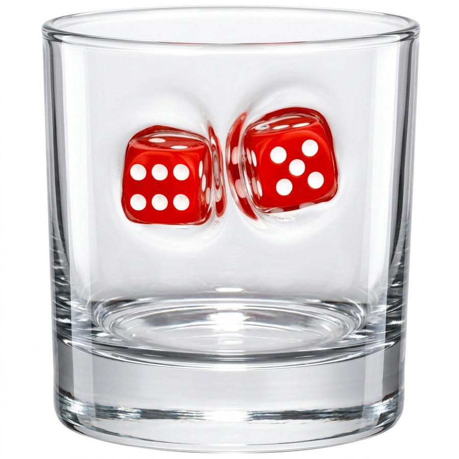 Würfel-Whiskyglas mit rotem Spielwürfel, 300 ml – Ansicht 4