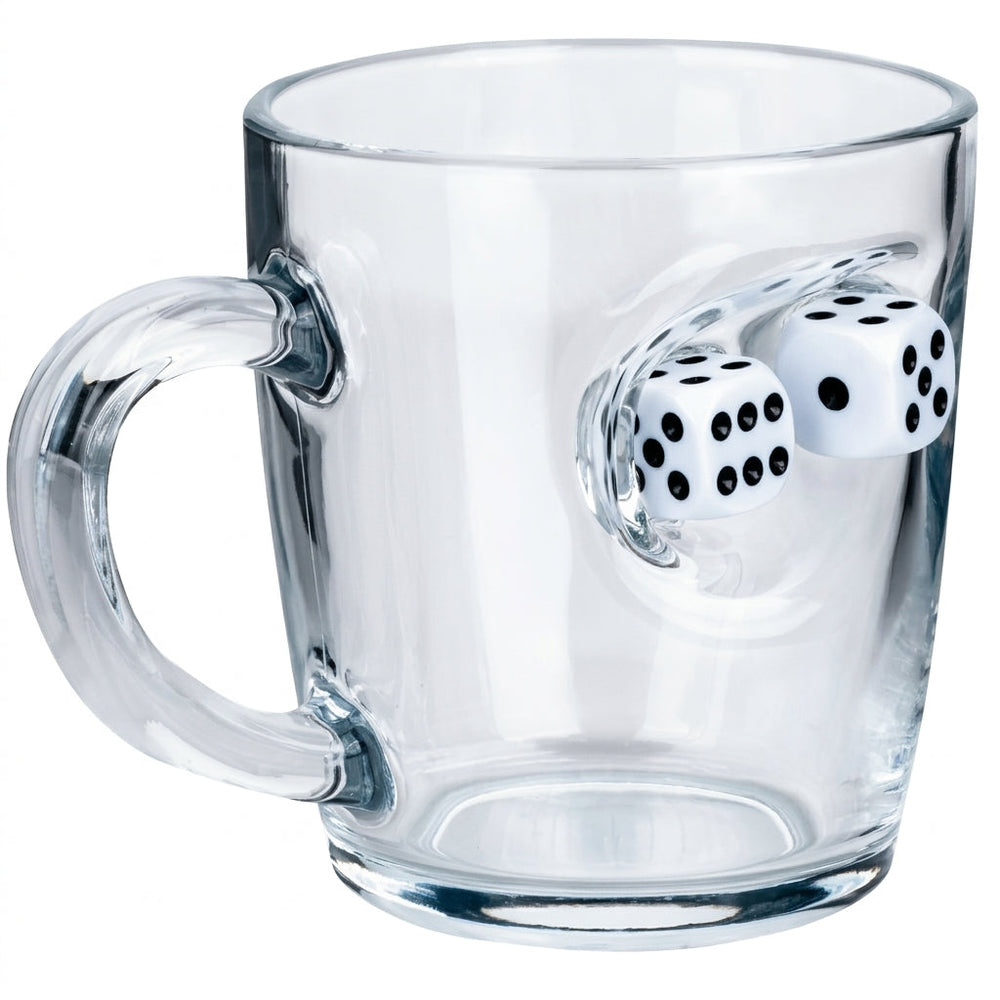 Backgammon-Glastasse mit Spielwürfel, 340 ml – Bellore