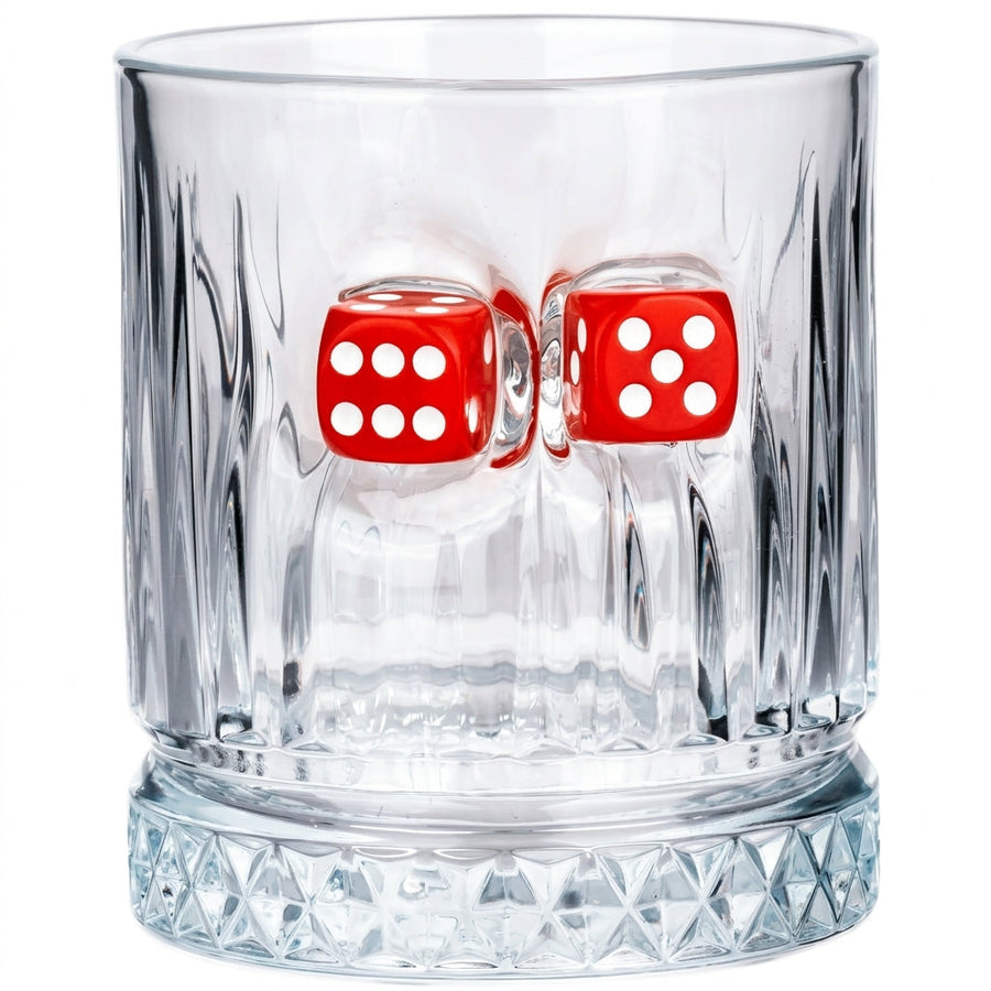 Würfel-Whiskygläser 2er-Set mit rotem Spielwürfel, 355 ml – Ansicht 7