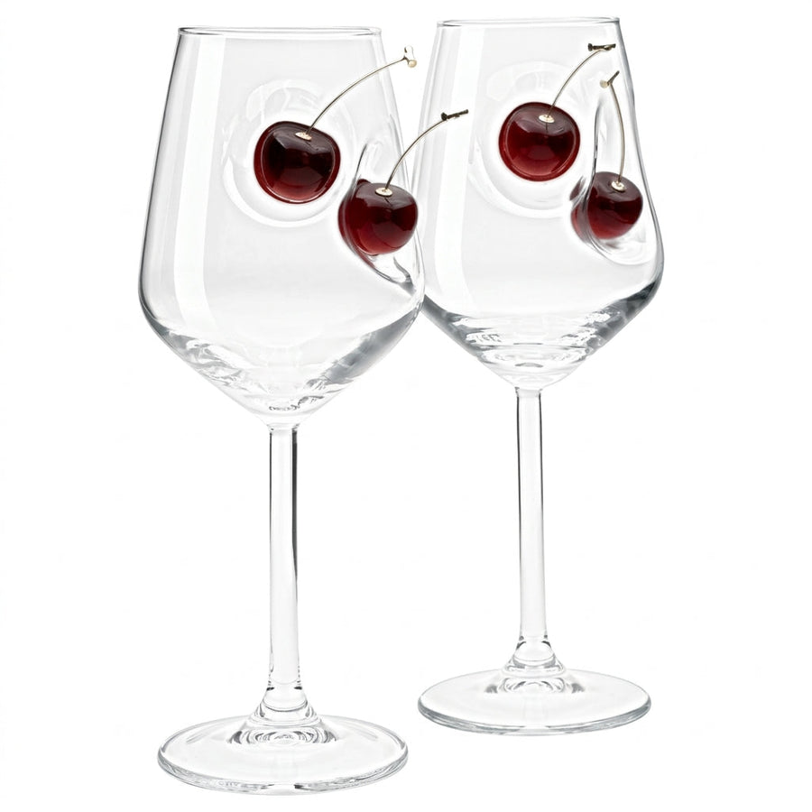 Weingläser 2er-Set mit Kirsch-Detail – Bellore