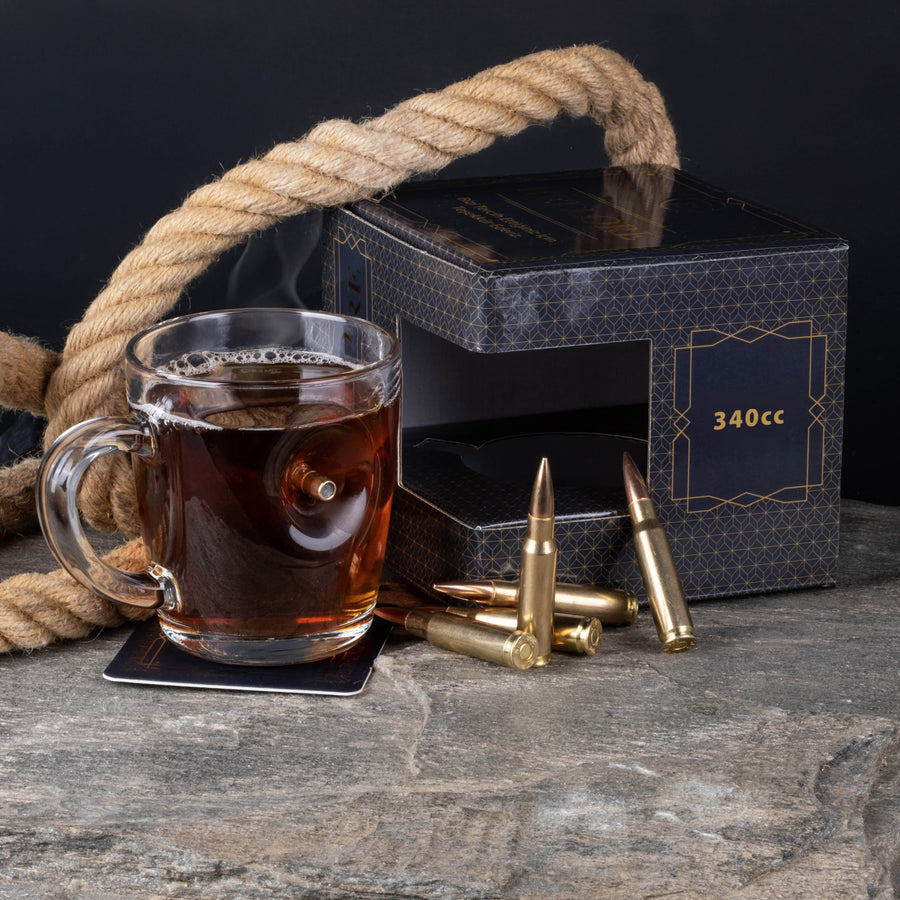 Glastasse mit .308-Patrone, 340 ml – Ansicht 2