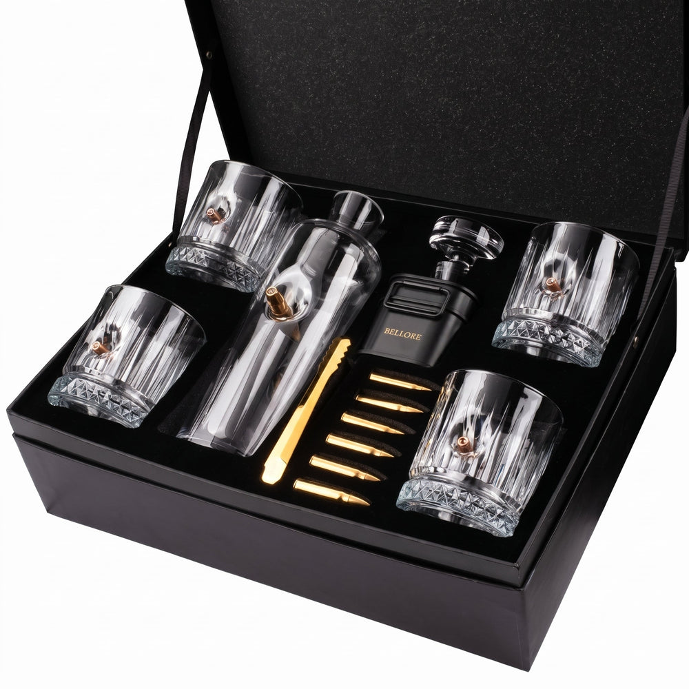 Premium Whisky-Dekanter-Set mit 12,7-mm-Patrone – Bellore