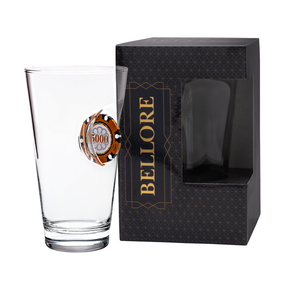Poker-Bierglas mit Pokerchip, 465 ml – Ansicht 4