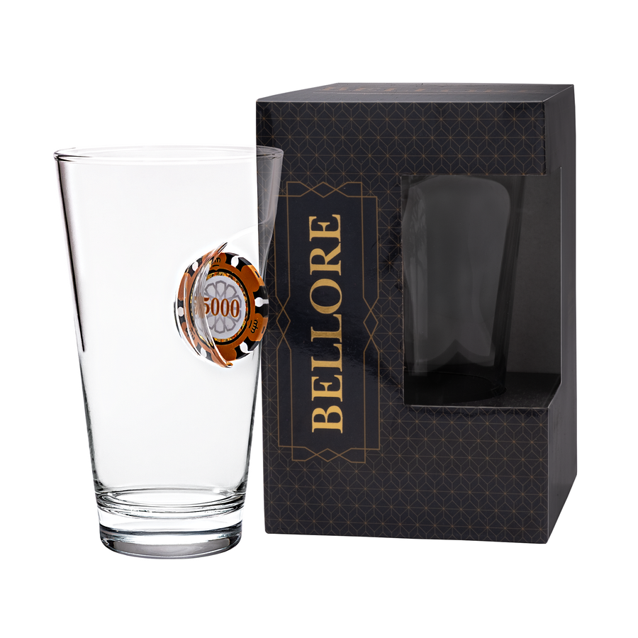 Poker-Bierglas mit Pokerchip, 465 ml – Ansicht 4
