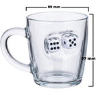 Backgammon-Glastasse mit Spielwürfel, 340 ml – Ansicht 3