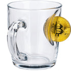 Bitcoin-Glastasse mit Bitcoin-Münze, 340 ml – Bellore