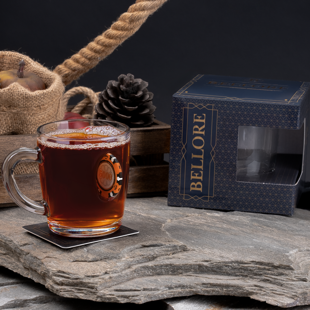 Poker-Glastasse mit Pokerchip, 340 ml – Ansicht 2