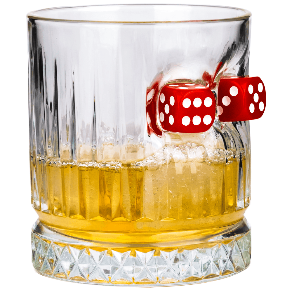 Würfel-Whiskygläser 2er-Set mit rotem Spielwürfel, 355 ml – Ansicht 3