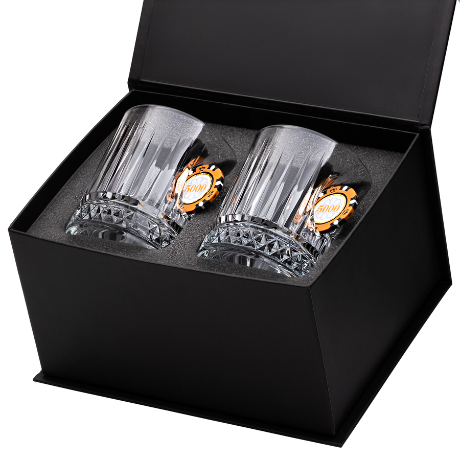 Poker-Whiskygläser 2er-Set mit Pokerchip, 355 ml – Ansicht 2