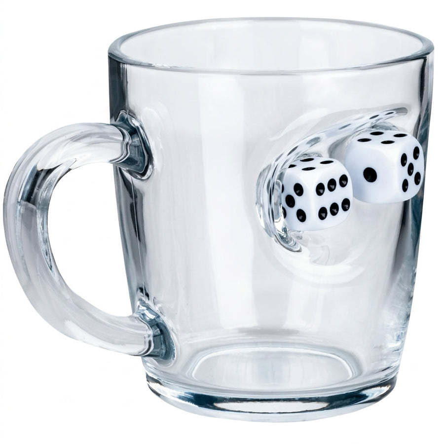 Backgammon-Glastasse mit Spielwürfel, 340 ml – Bellore