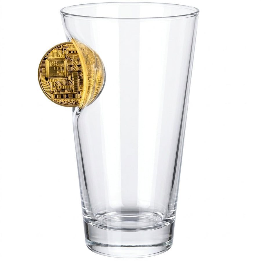 Bitcoin-Bierglas mit Bitcoin-Münze, 465 ml – Ansicht 5
