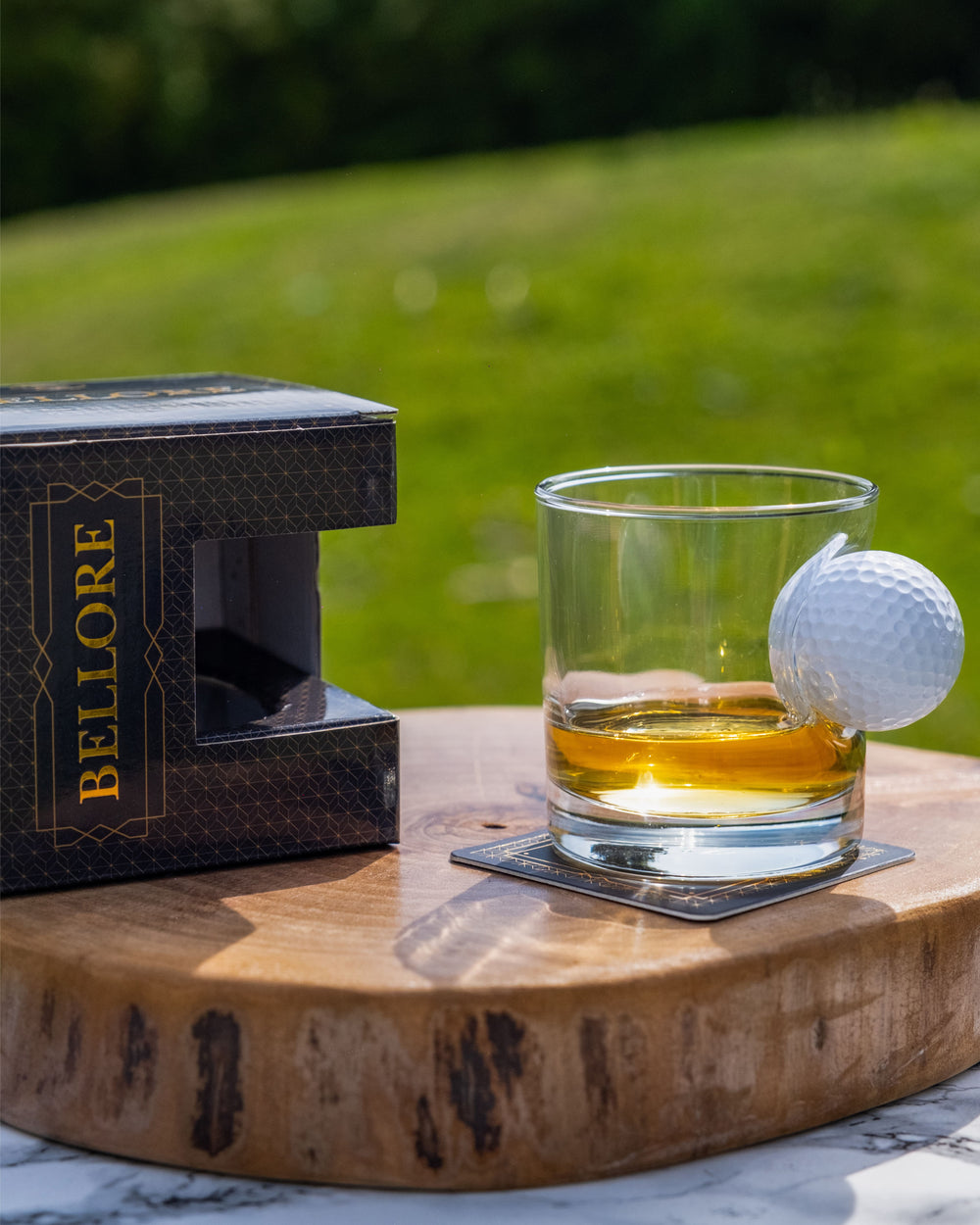 Golf-Whiskyglas mit Golfball, 300 ml – Ansicht 2