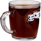 Backgammon-Glastasse mit Spielwürfel, 340 ml – Ansicht 4