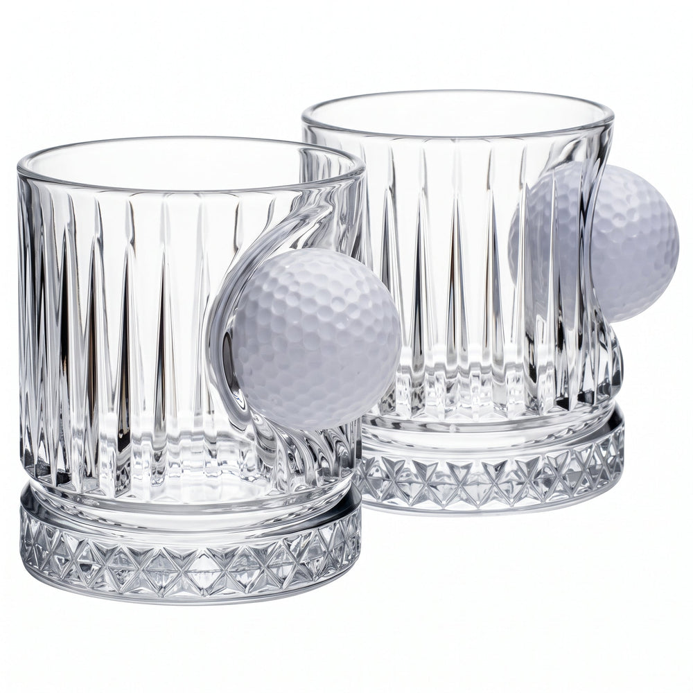Golf-Whiskygläser 2er-Set mit Golfball, 355 ml – Bellore