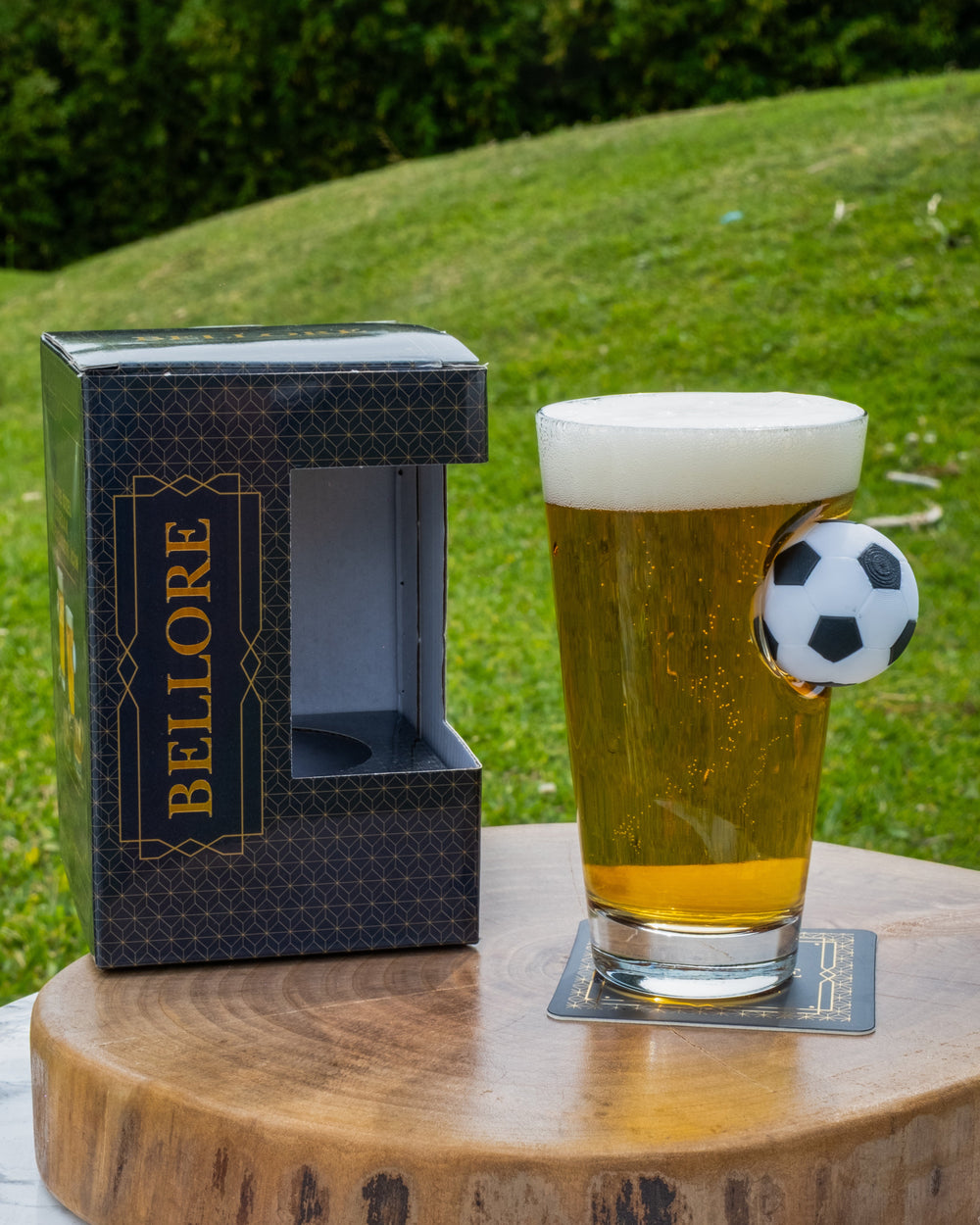 Fußball-Bierglas, 465 ml – Ansicht 2