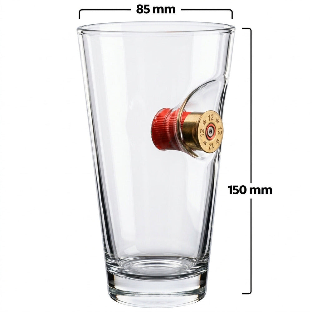 Jäger-Bierglas mit Schrotpatrone Kal. 12, 465 ml – Ansicht 5