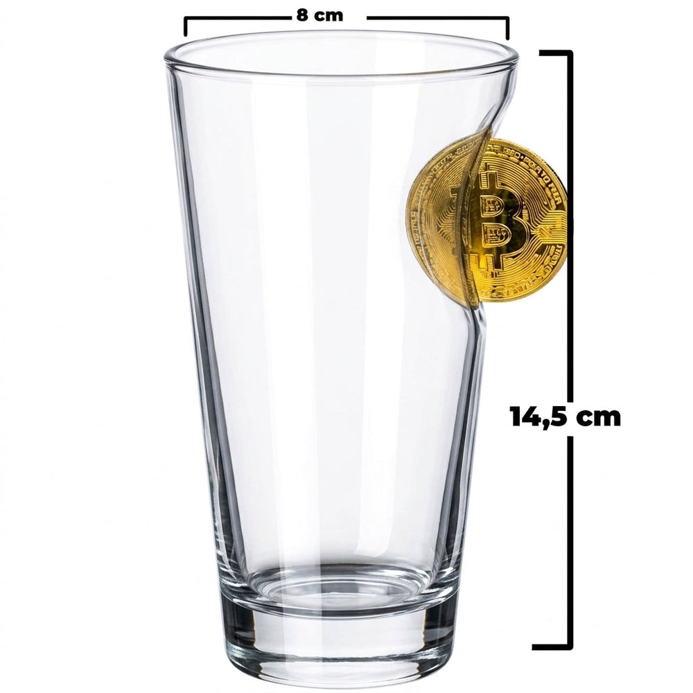 Bitcoin-Bierglas mit Bitcoin-Münze, 465 ml – Ansicht 6
