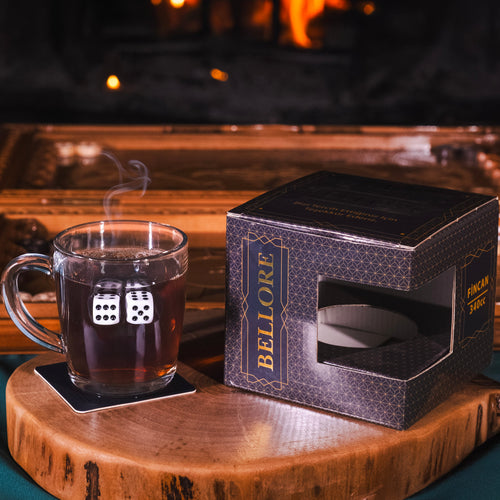 Backgammon-Glastasse mit Spielwürfel, 340 ml – Ansicht 2