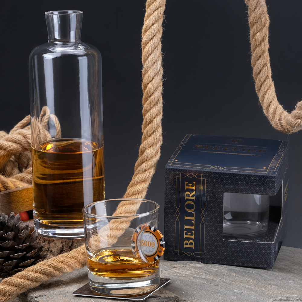 Poker-Whiskyglas mit Pokerchip, 300 ml – Ansicht 2