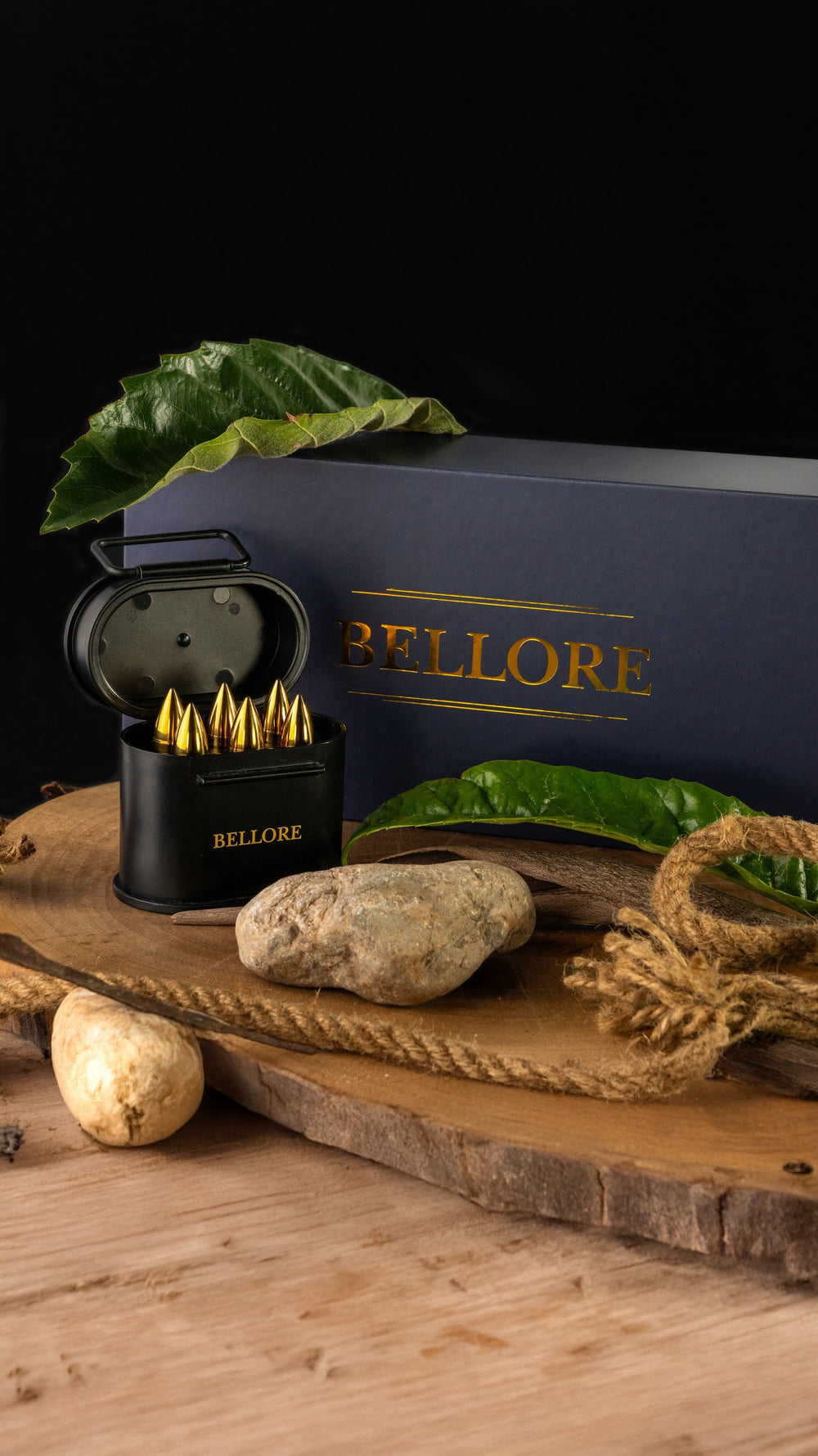 Whisky Steine in Patronenform, 6er-Set Edelstahl mit Zange & Geschenkbox – Ansicht 3