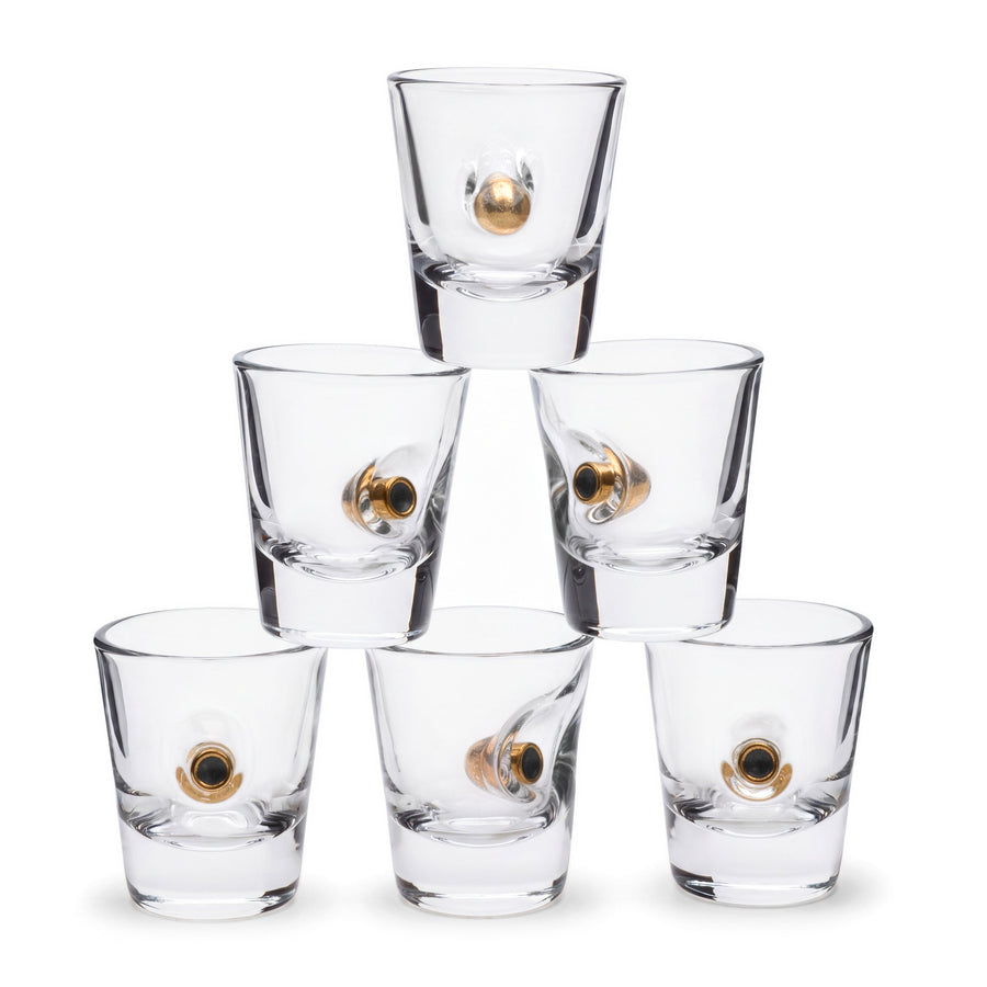 Shotgläser 6er-Set mit 9-mm-Patrone, 45 ml – Bellore
